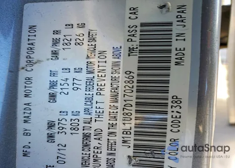 2013 Mazda 3 I из США, поврежденный, VIN JM1BL1U87D1702869